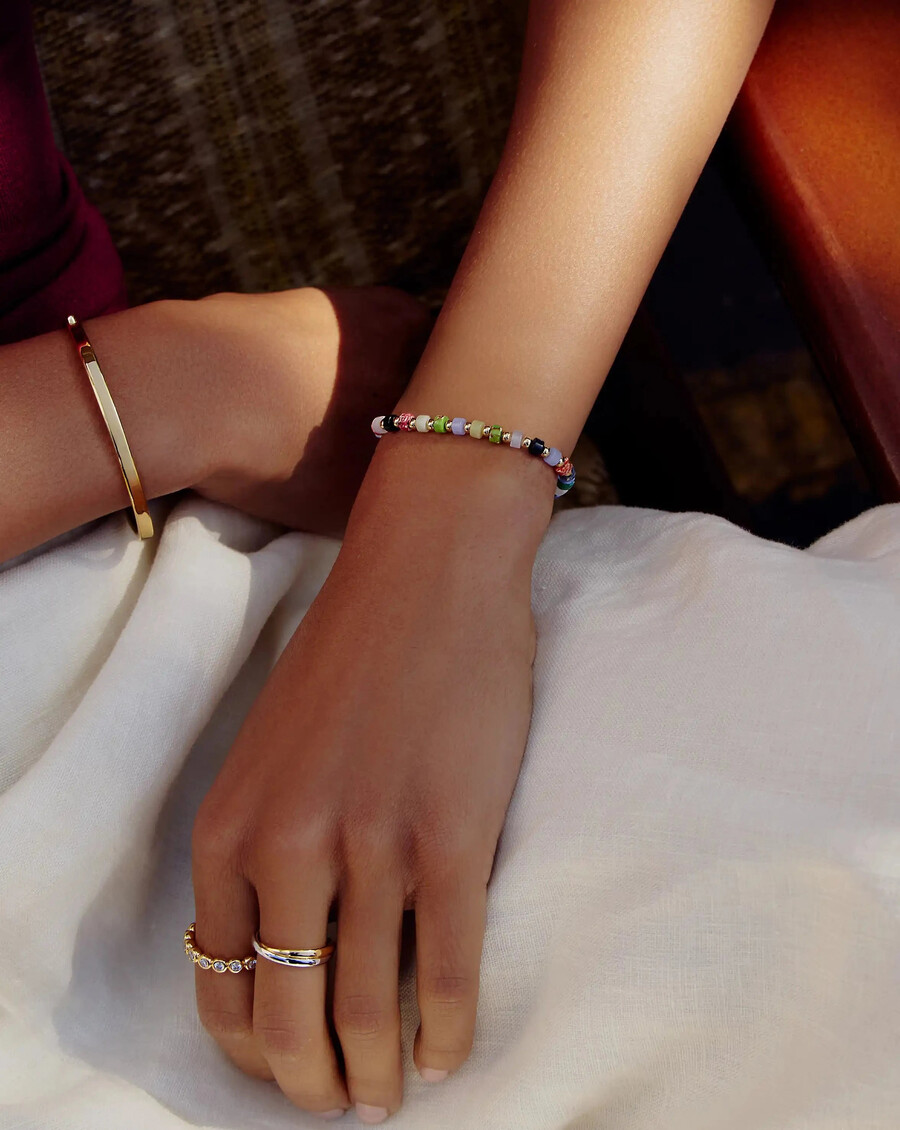 bracelet de perles - plaqué or 18 carats perles multiples