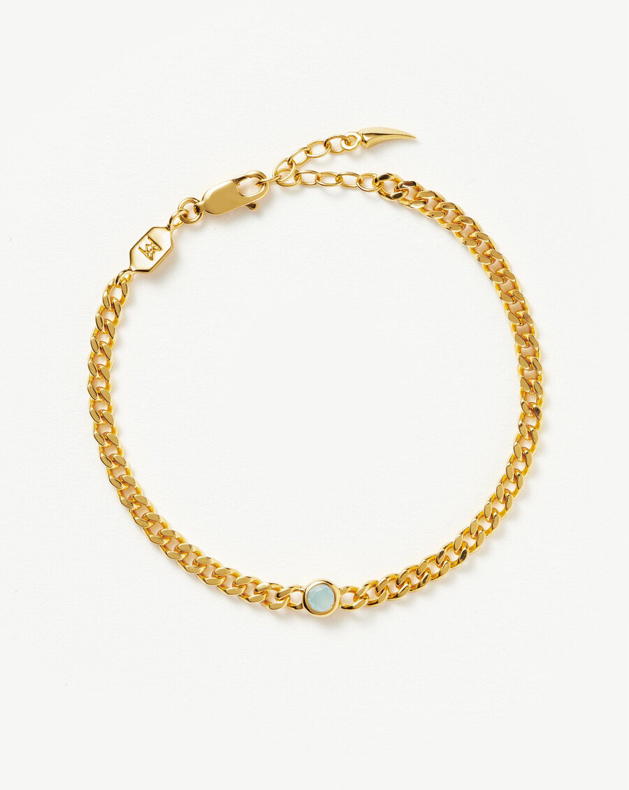 bracelet à maillons avec pierre de naissance de mars
