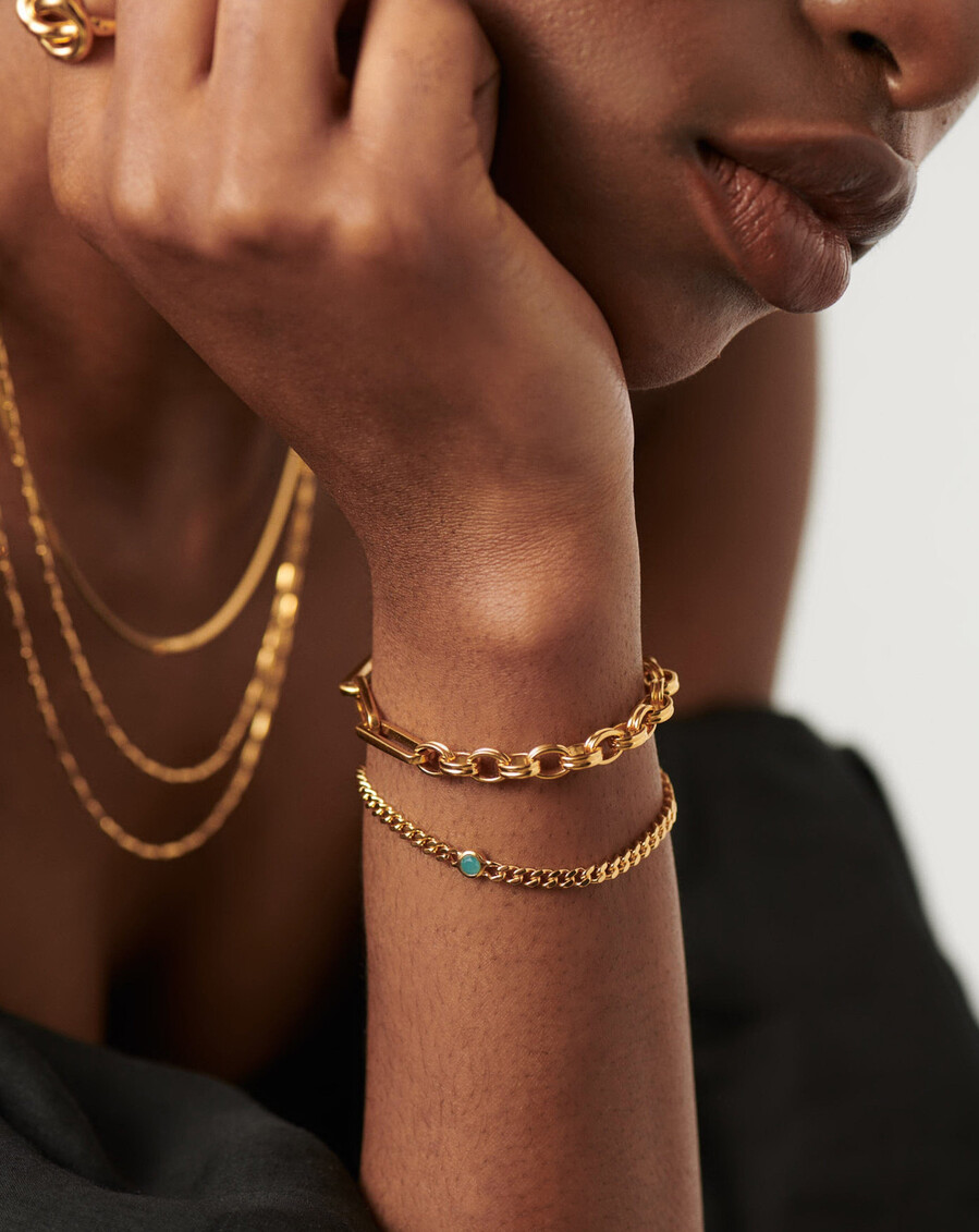 bracelet à maillons avec pierre de naissance de mars