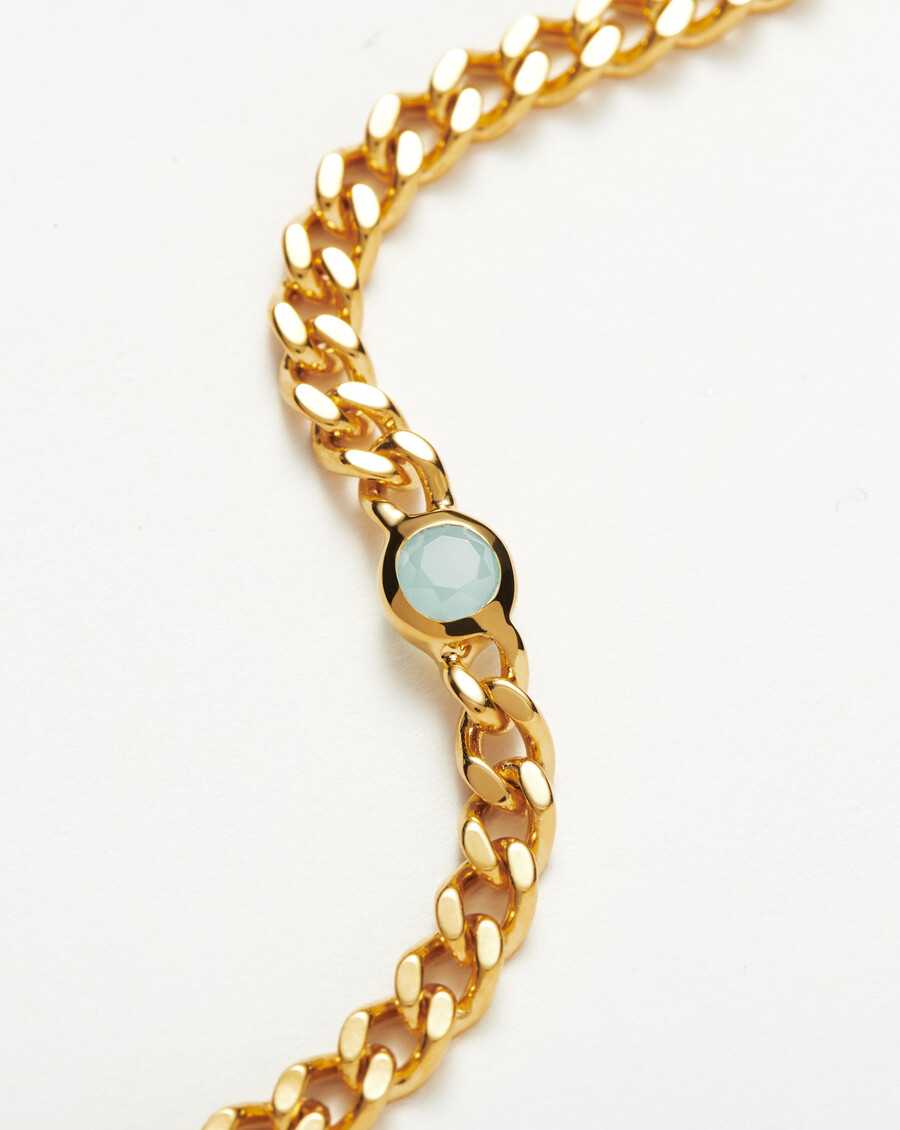 bracelet à maillons avec pierre de naissance de mars
