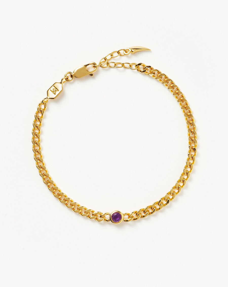bracelet à maillons avec pierre de naissance de février
