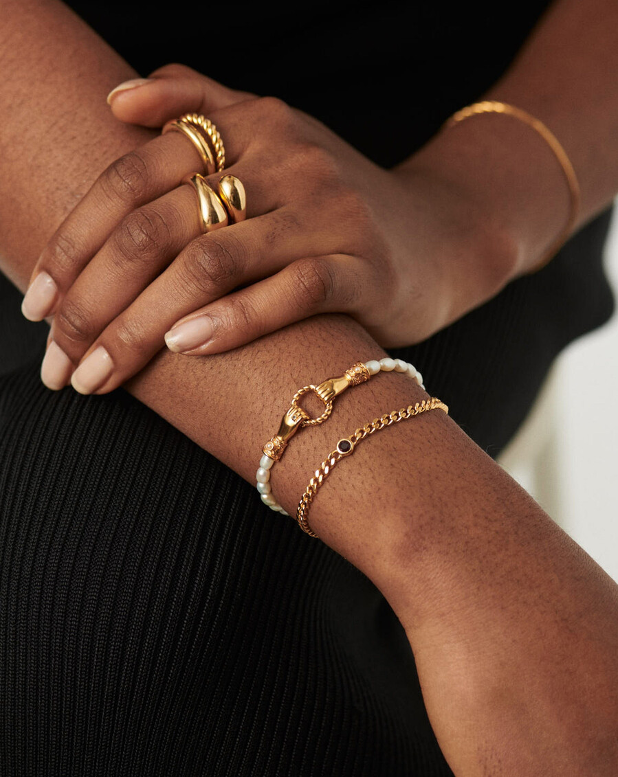 bracelet à maillons avec pierre de naissance de février