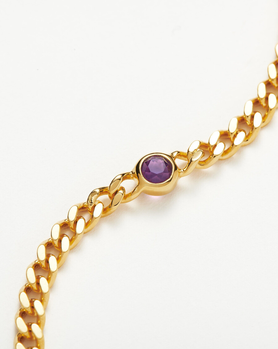bracelet à maillons avec pierre de naissance de février