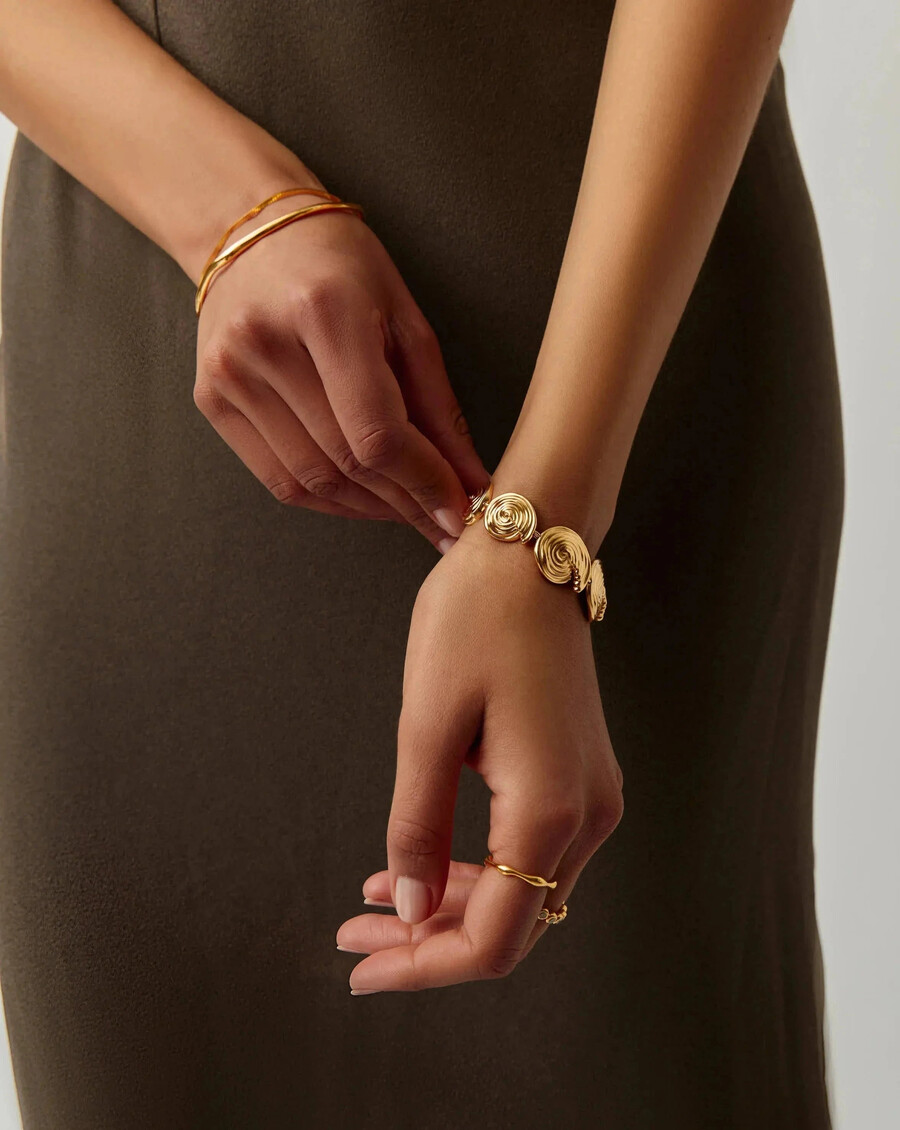 bracelet chaîne spirale - or