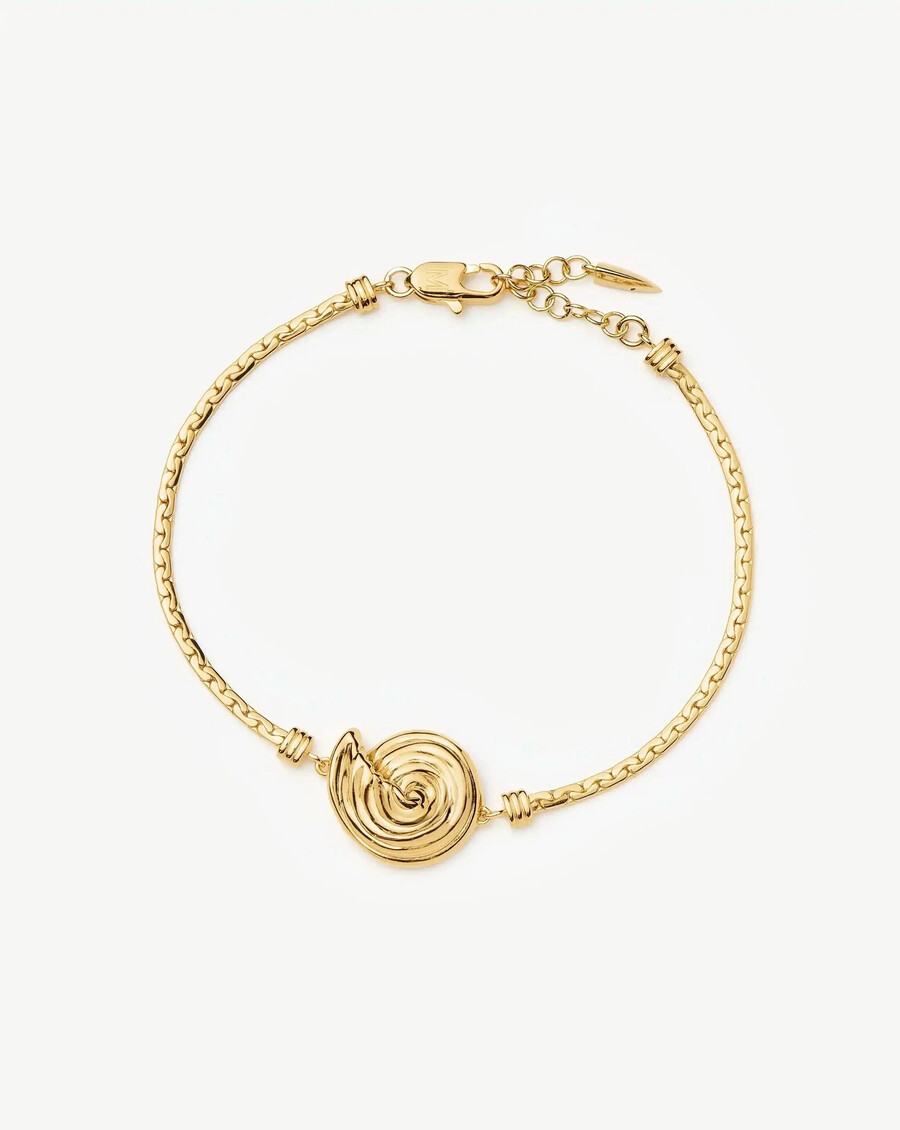 bracelet à maillons cobra spiralés - or