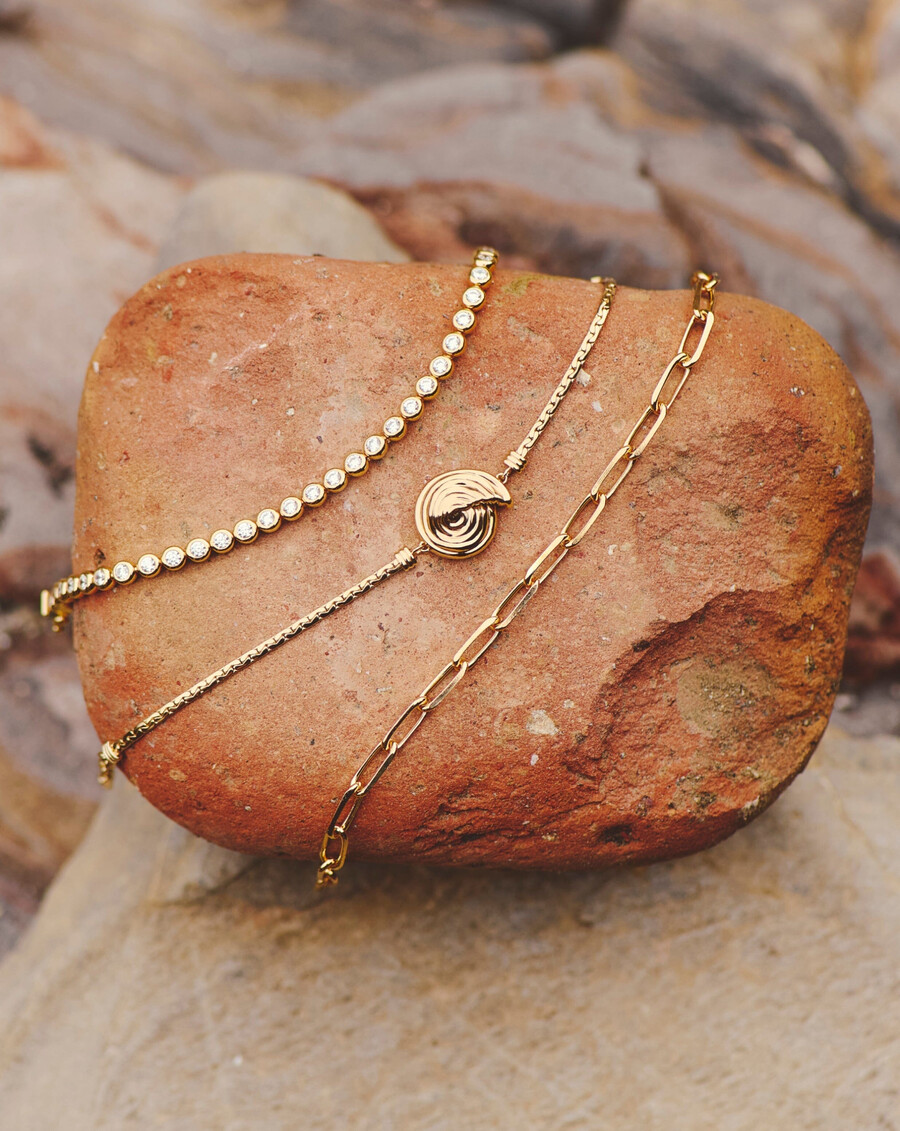 bracelet à maillons cobra spiralés - or