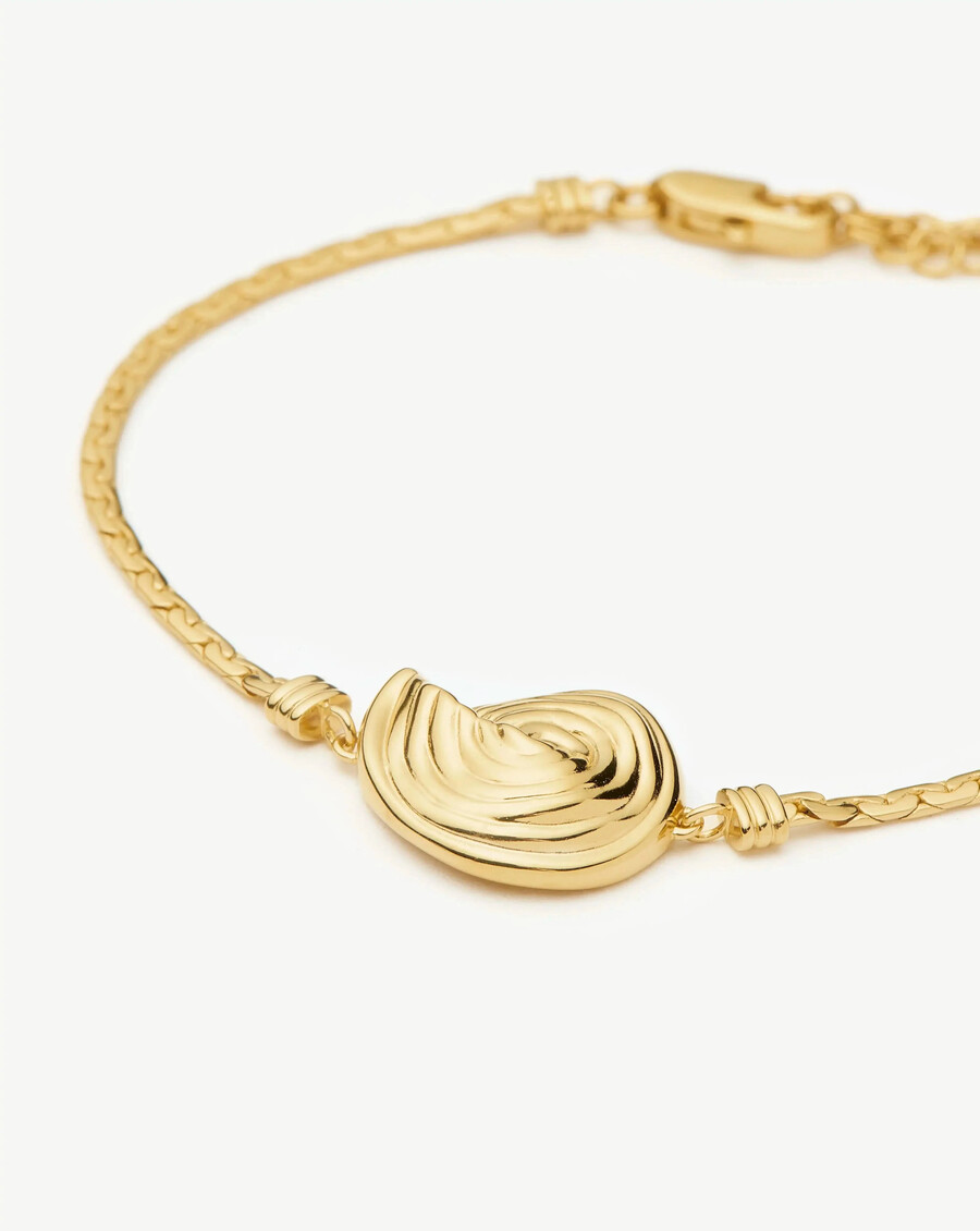 bracelet à maillons cobra spiralés - or