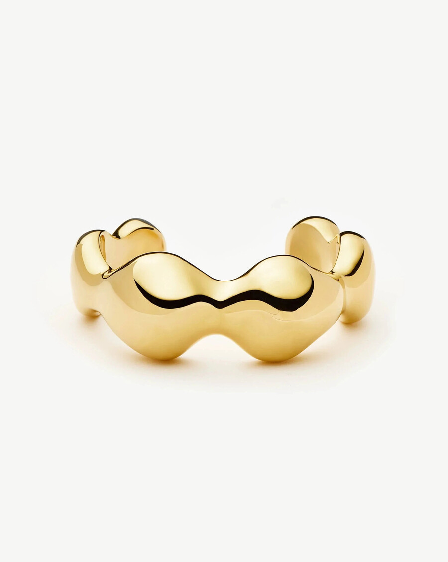 bracelet manchette eny puffy dome statement - or