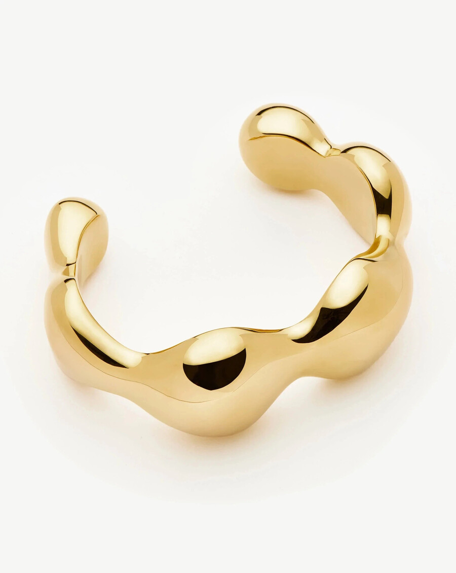 bracelet manchette eny puffy dome statement - or