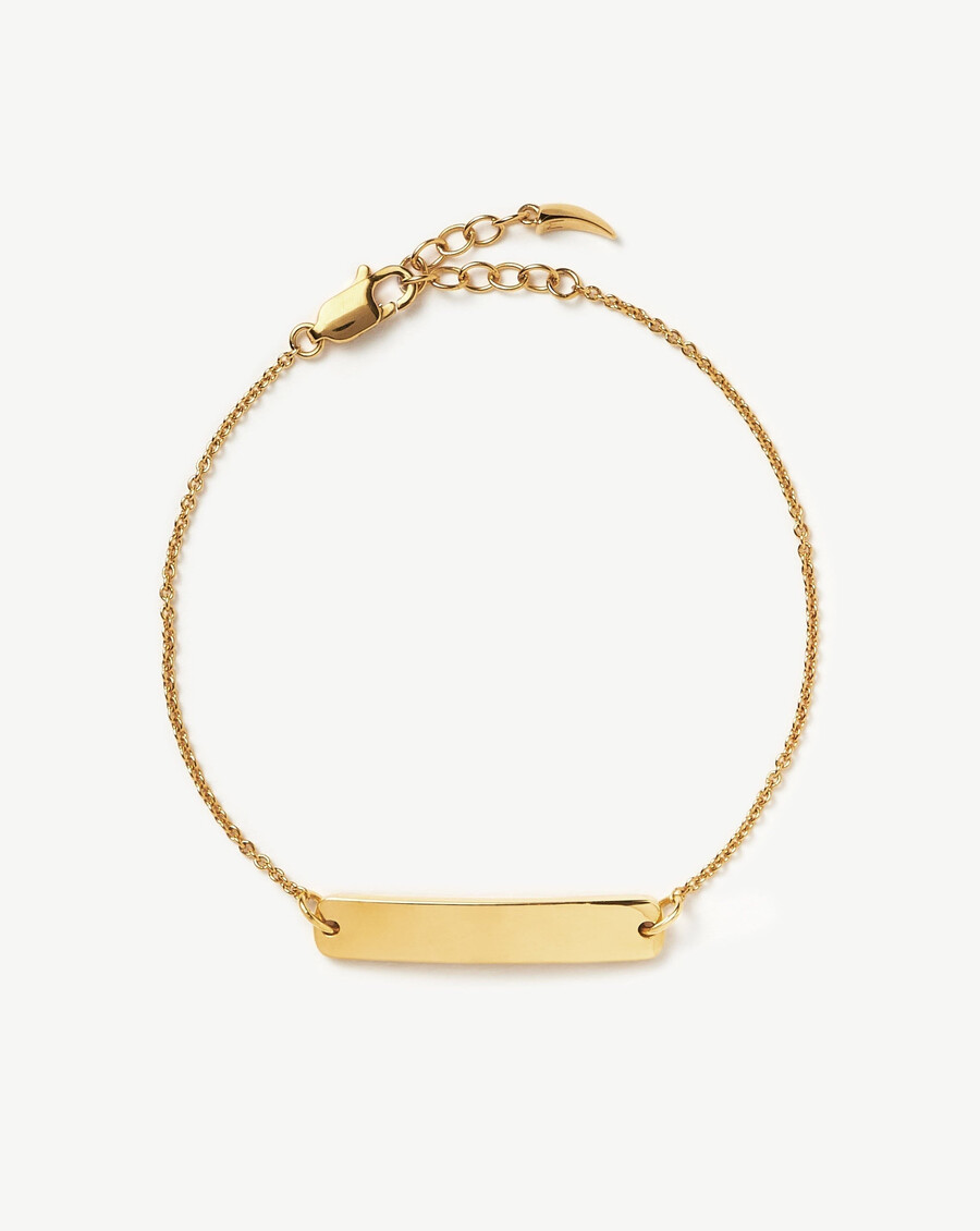 bracelet à maillons barrettes personnalisable - vermeil or 18 carats