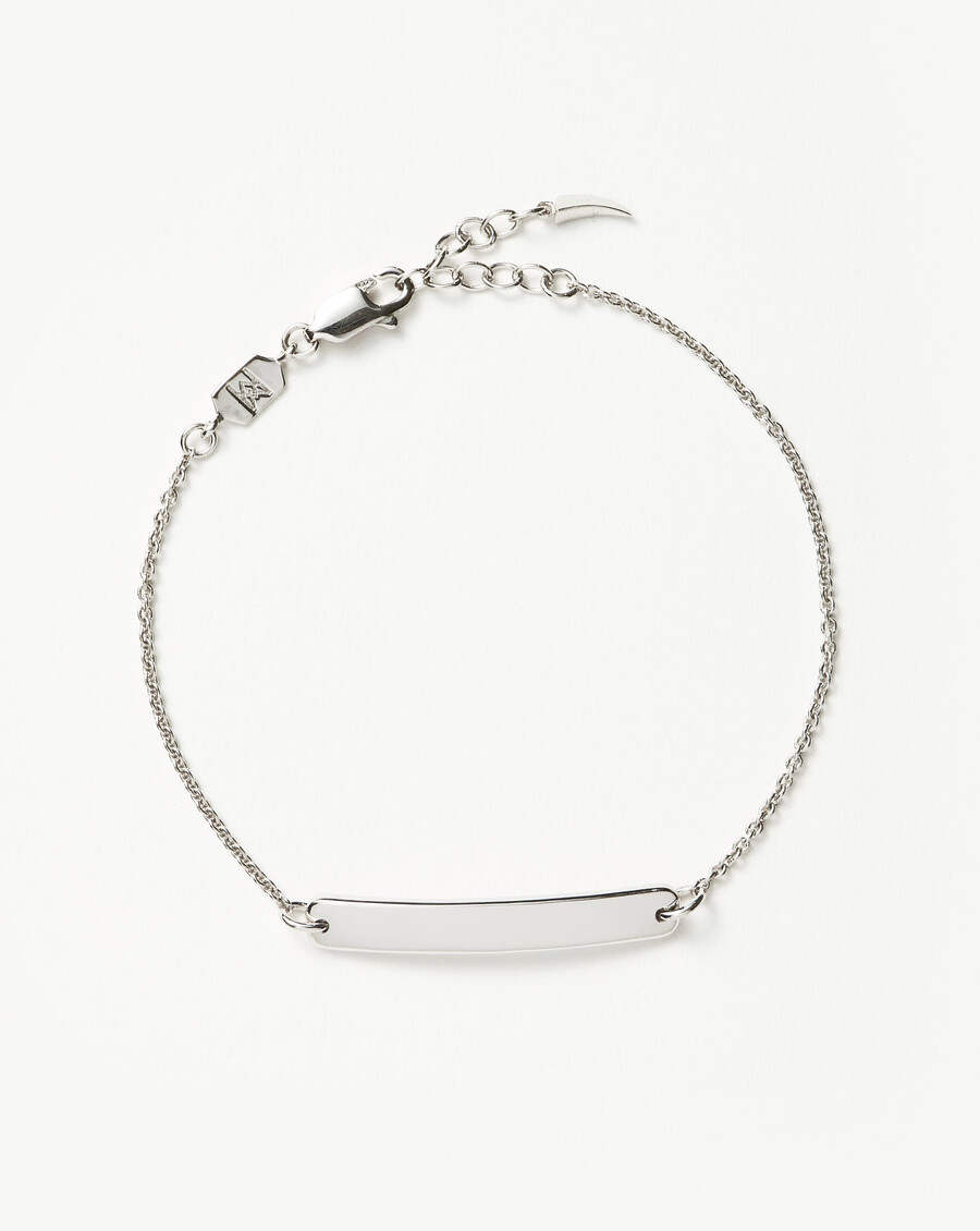 bracelet à maillons barrettes gravables - argent