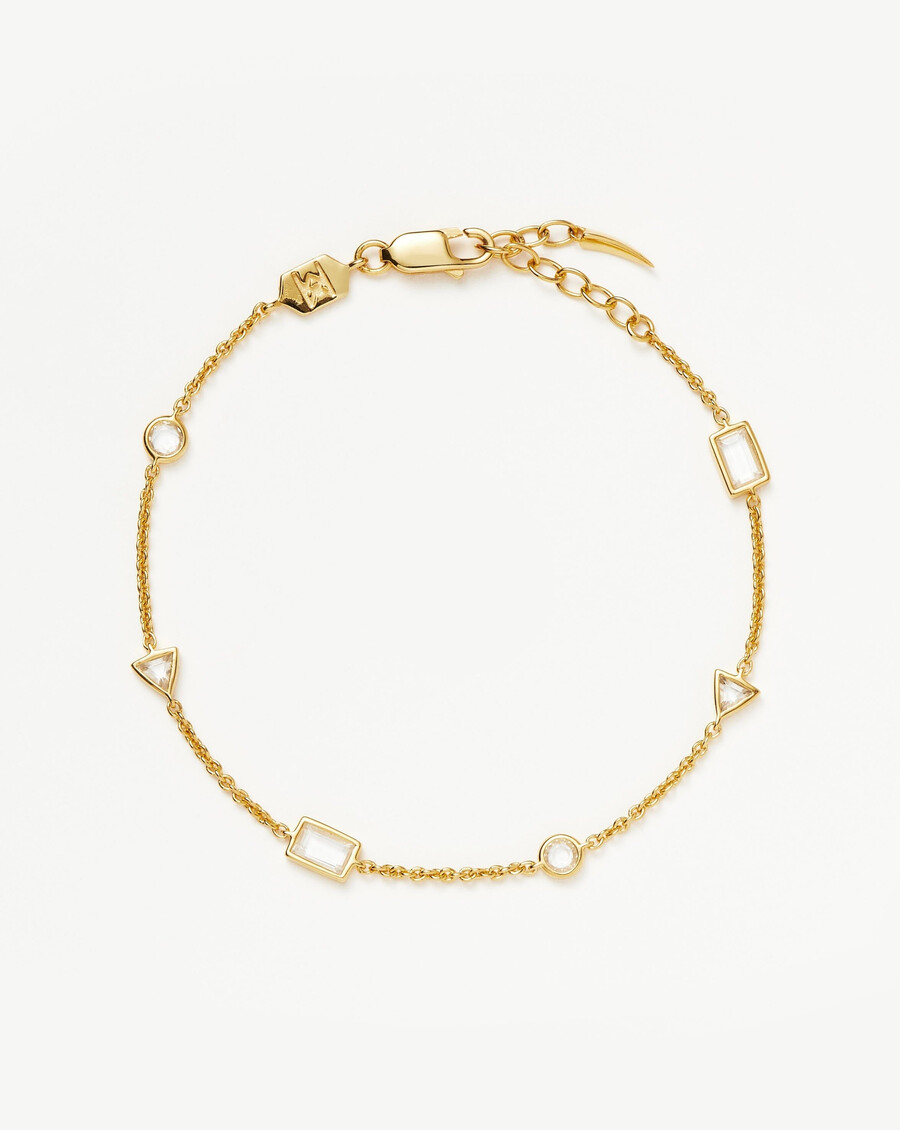 bracelet à breloques en pierre flottante - or