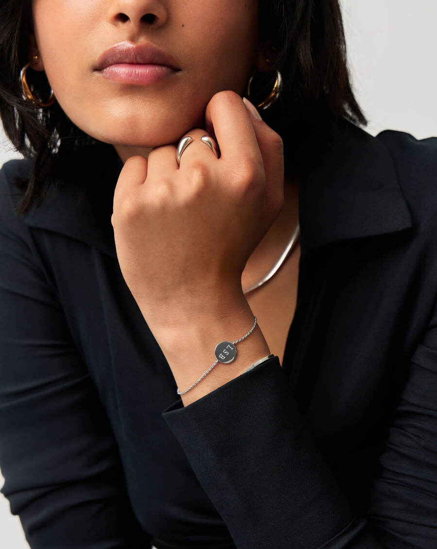 bracelet rond à graver - argent