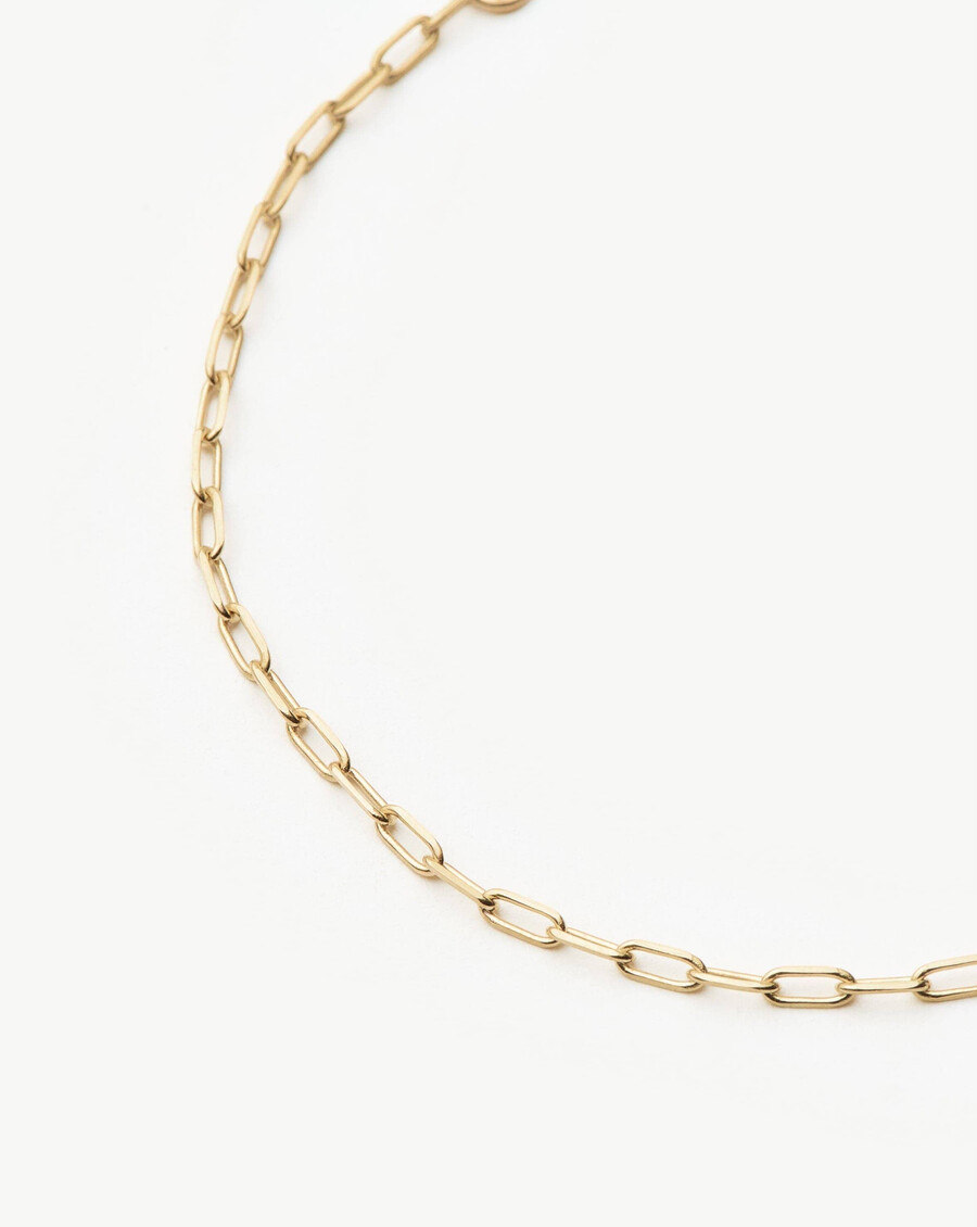 bracelet classique à chaîne trombone en or massif 14 carats