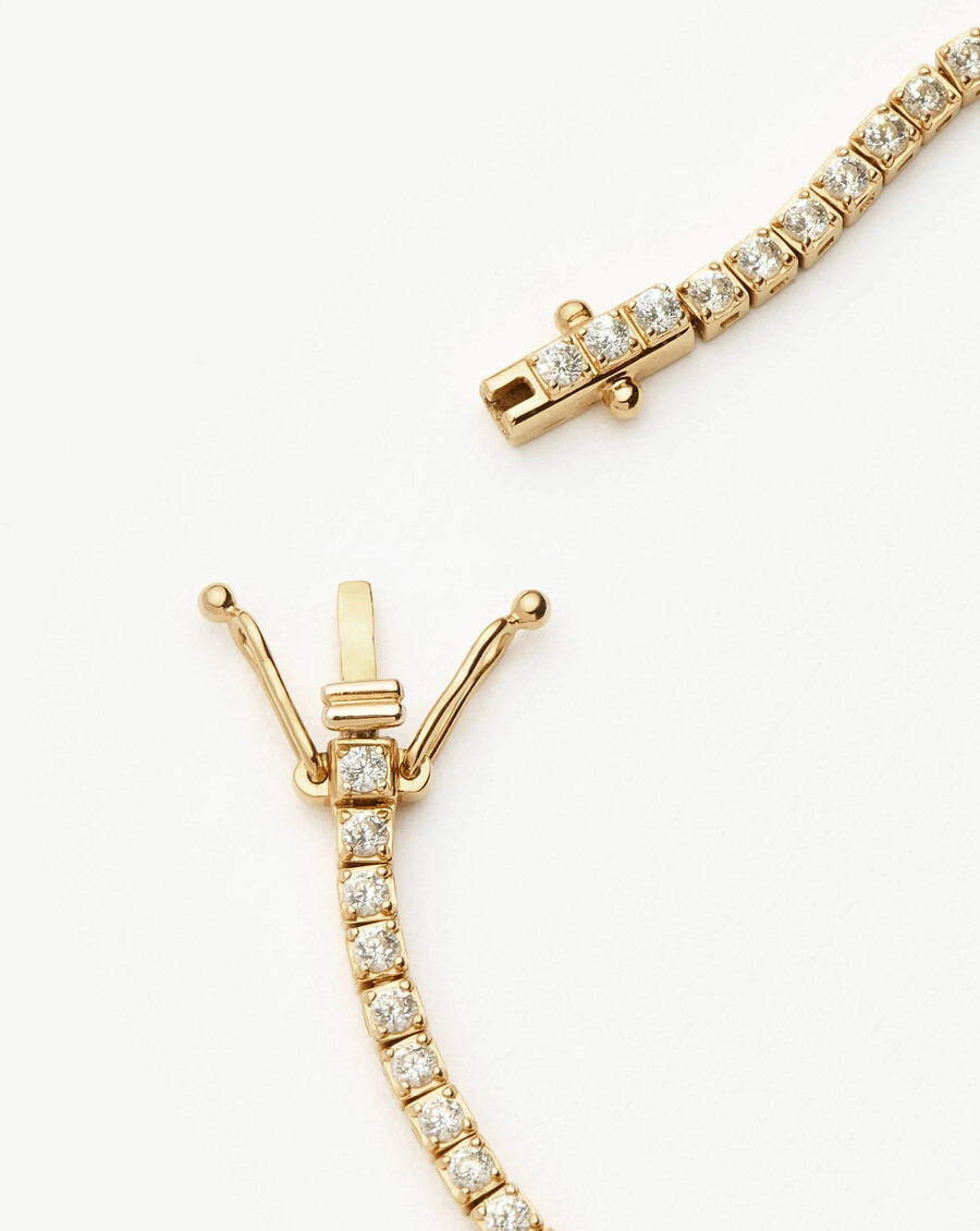 bracelet de tennis en or massif 14 carats serti de diamants - missoma us