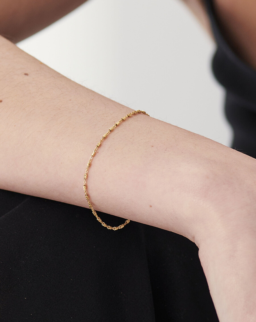 bracelet chaîne vervelle en or massif 14 carats