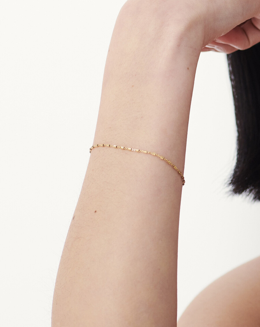 bracelet chaîne vervelle en or massif 14 carats