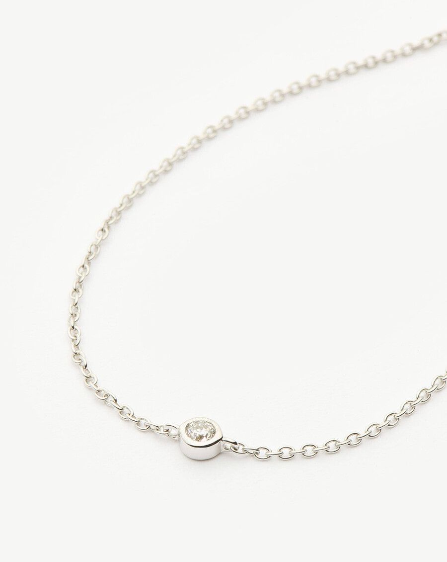 bracelet solitaire en or blanc massif 14 carats avec diamant