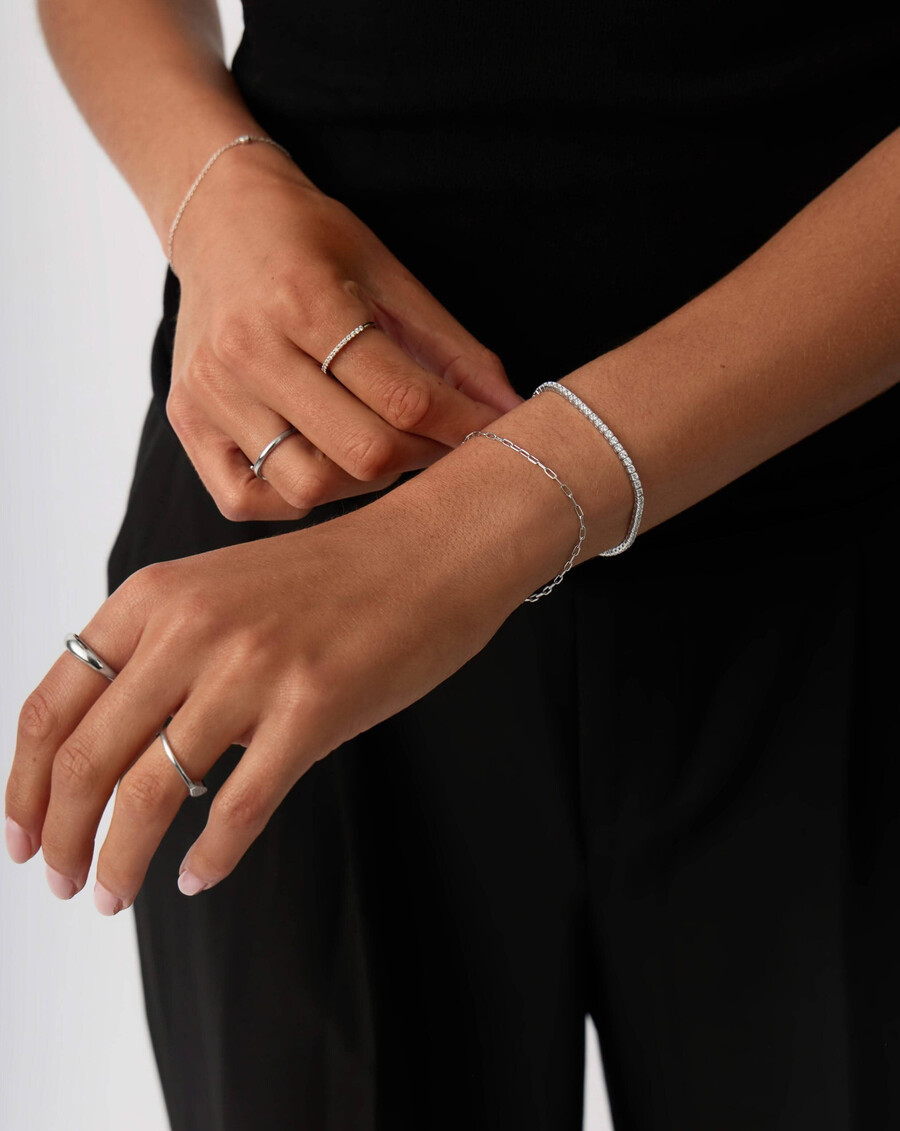bracelet de tennis en or blanc fin et diamants - missoma us