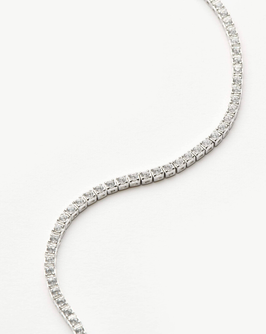 bracelet tennis en or blanc massif 14 carats serti de diamants - missoma us