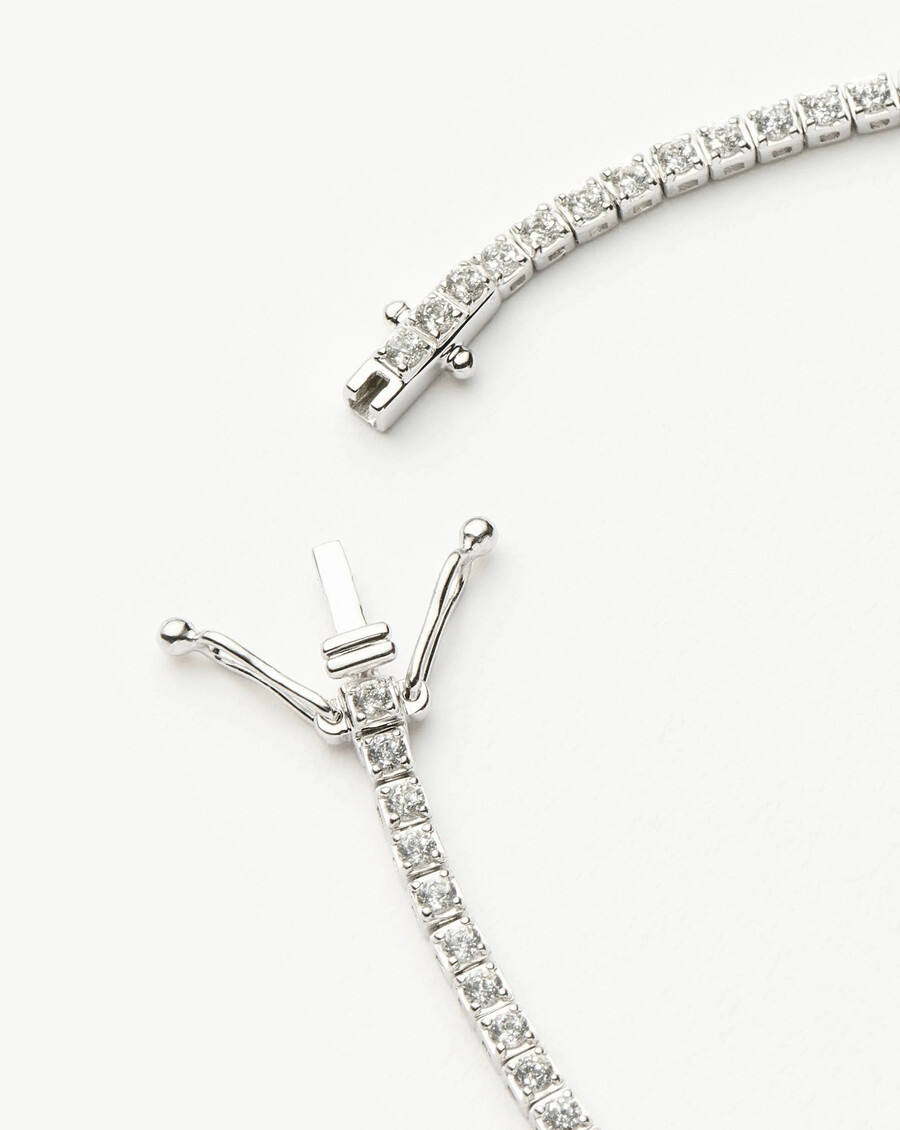 bracelet tennis en or blanc massif 14 carats serti de diamants - missoma us