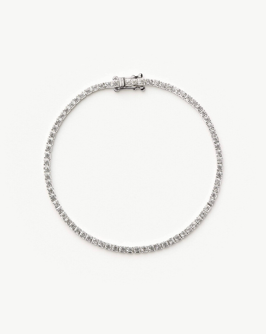 bracelet tennis en or blanc 14 carats et diamants - missoma us