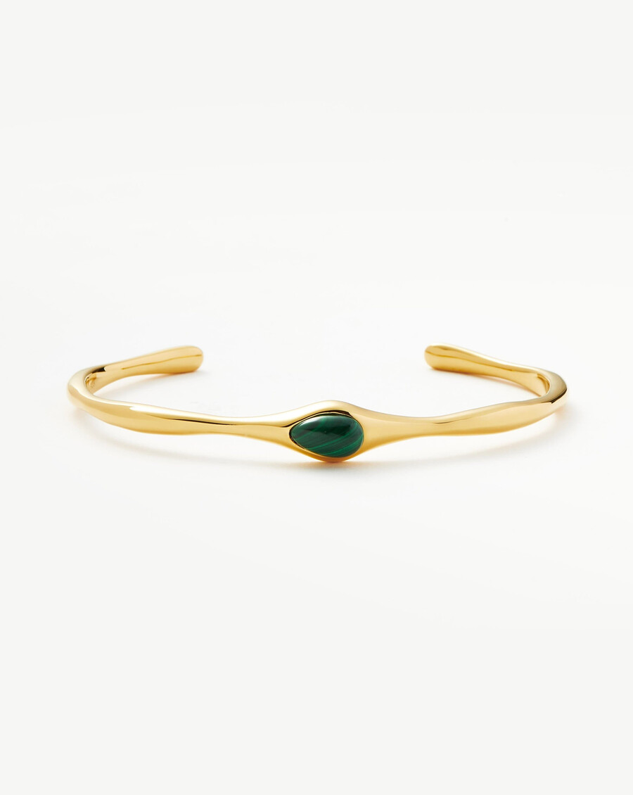bracelet manchette en pierre précieuse magma - ormalachite
