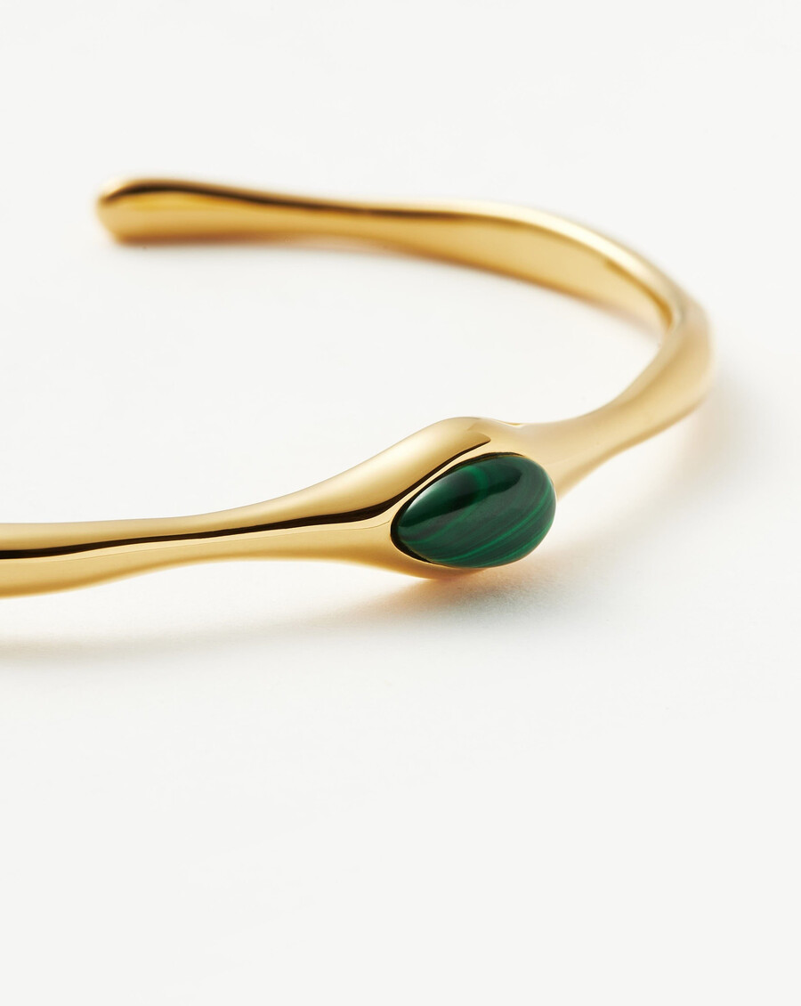 bracelet manchette en pierre précieuse magma - ormalachite