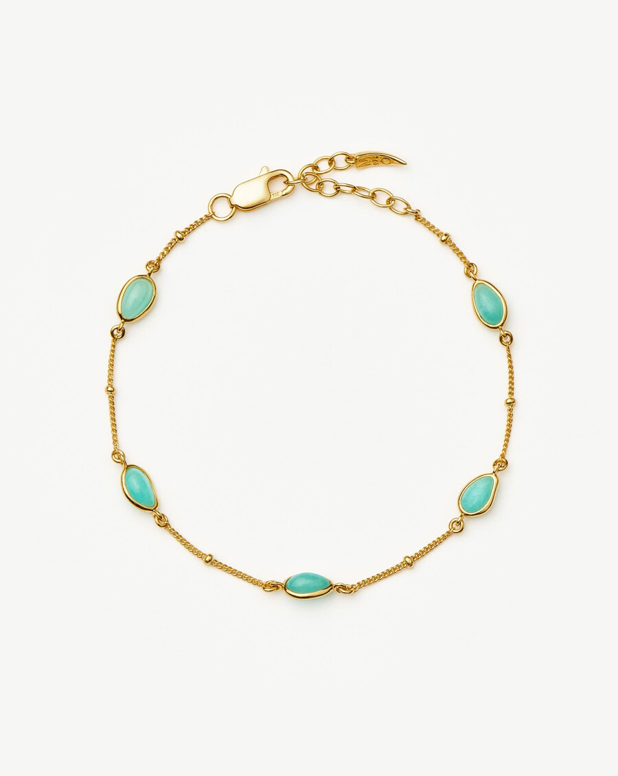 bracelet à breloques en pierre de magma - oramazonite