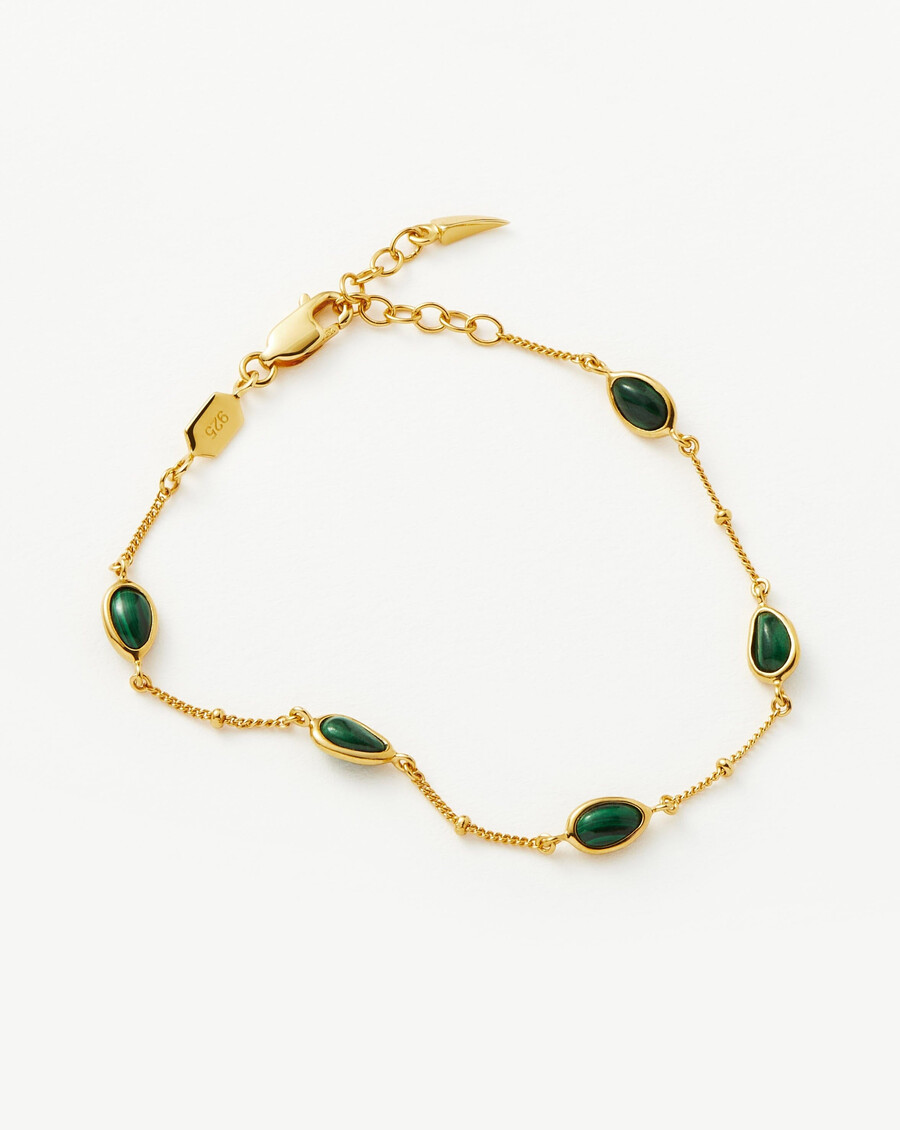 bracelet à breloques en pierre de magma - ormalachite