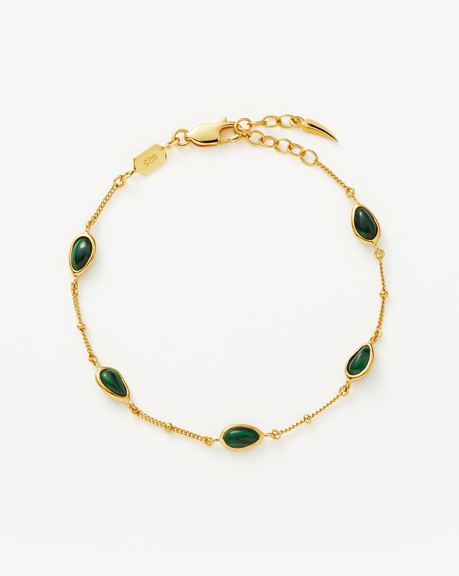 bracelet à breloques en pierre de magma - ormalachite