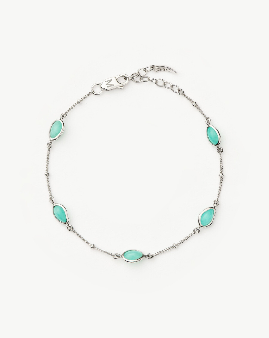 bracelet à breloques en pierre de magma - argent sterlingamazonite