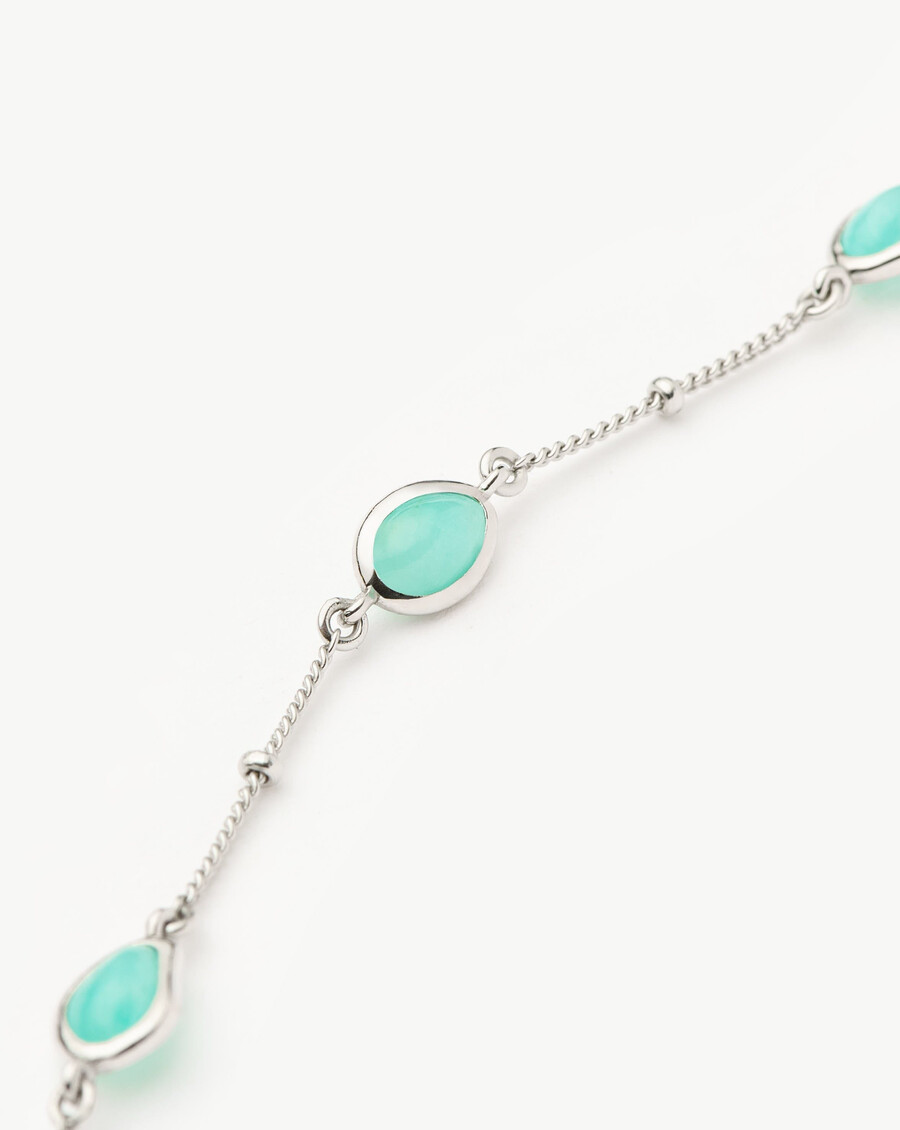 bracelet à breloques en pierre de magma - argent sterlingamazonite