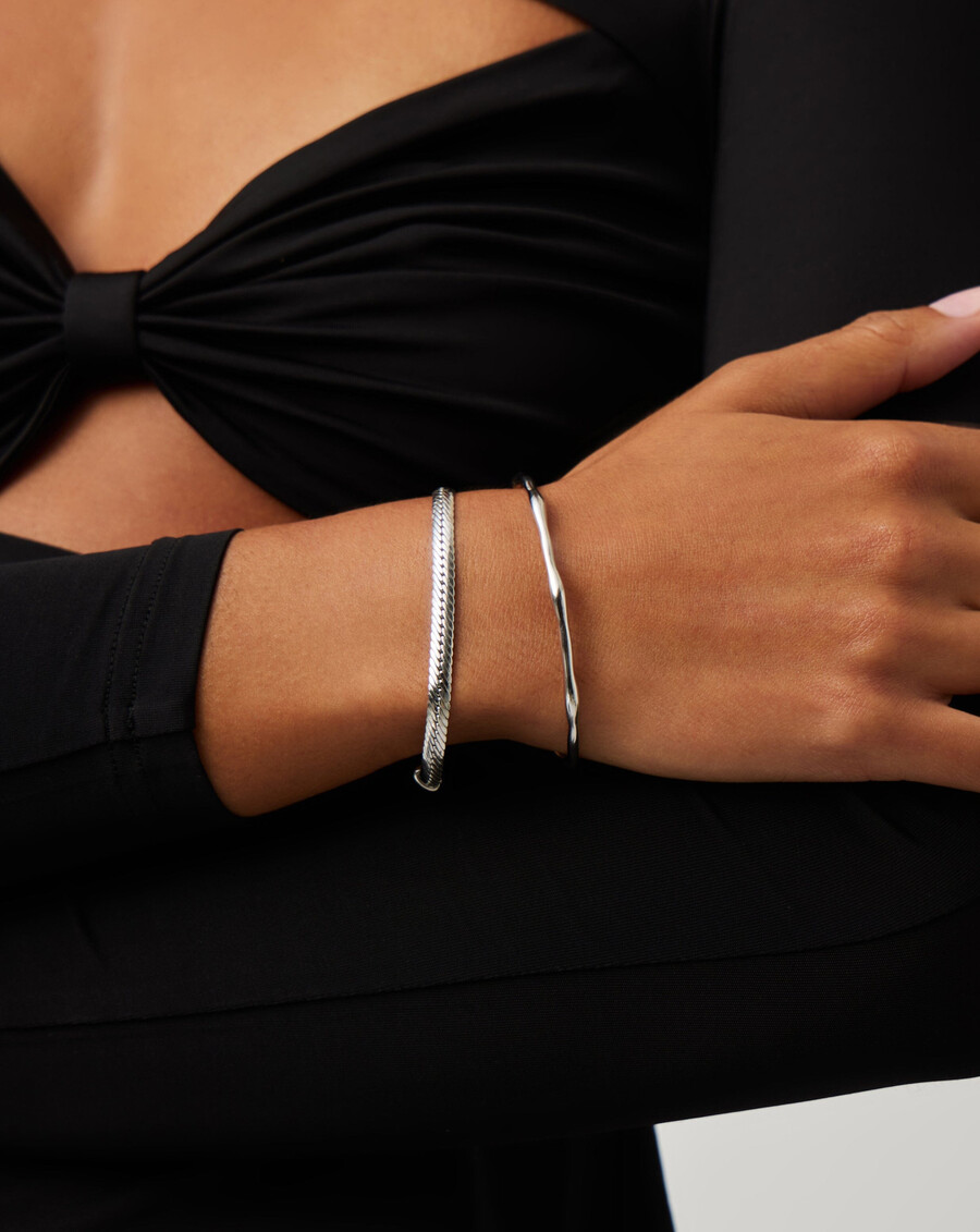 bracelet manchette fondu - argent