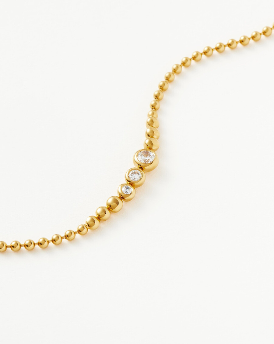 bracelet de perles de pierre - or