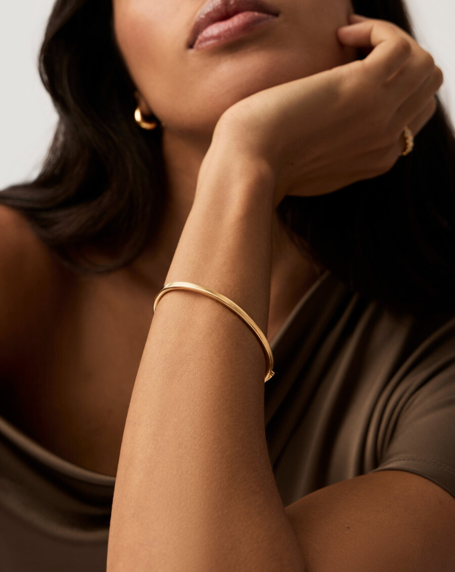 bracelet jonc classique à charnière - or