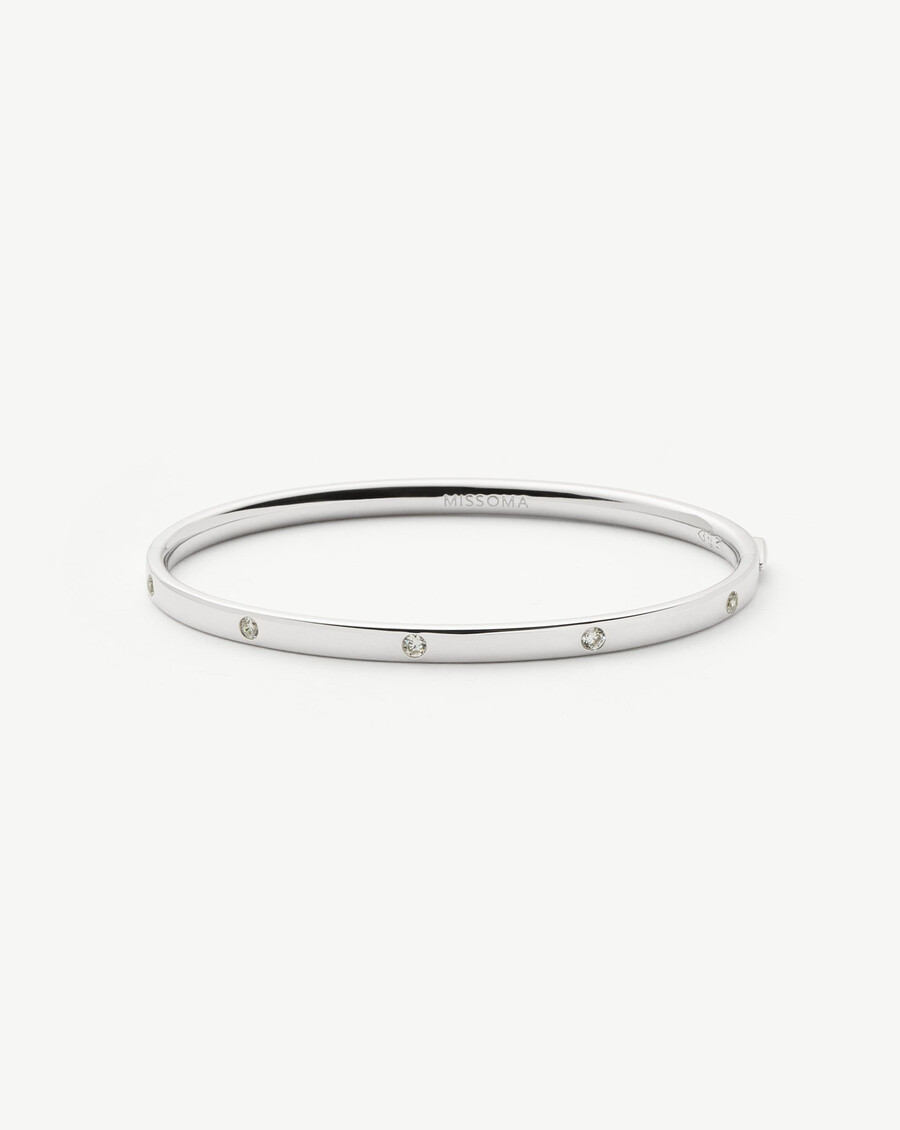 bracelet jonc articulé interstellaire - argent sterlingzirconium cubique