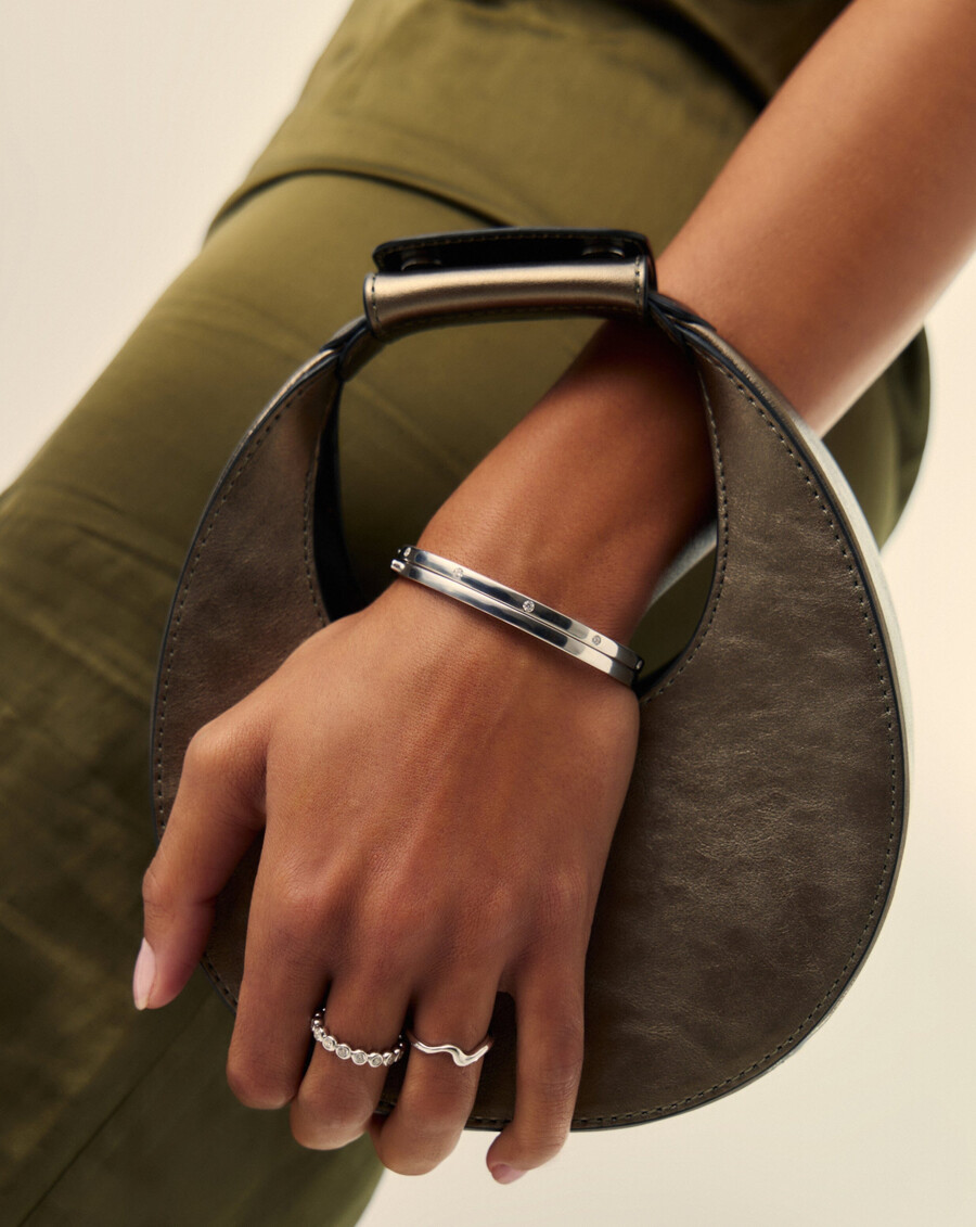 bracelet jonc articulé interstellaire - argent sterlingzirconium cubique