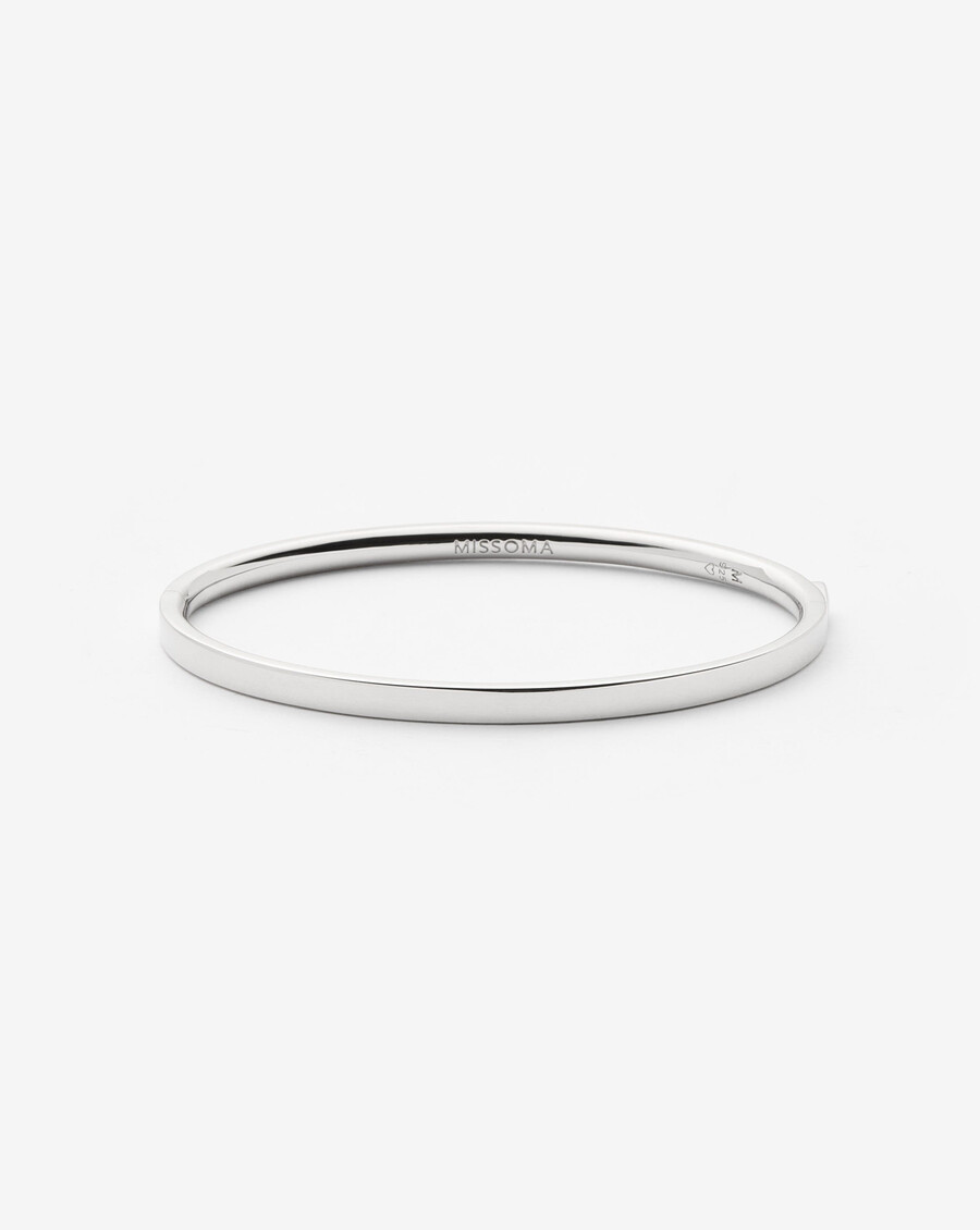bracelet jonc classique à charnière - argent massif