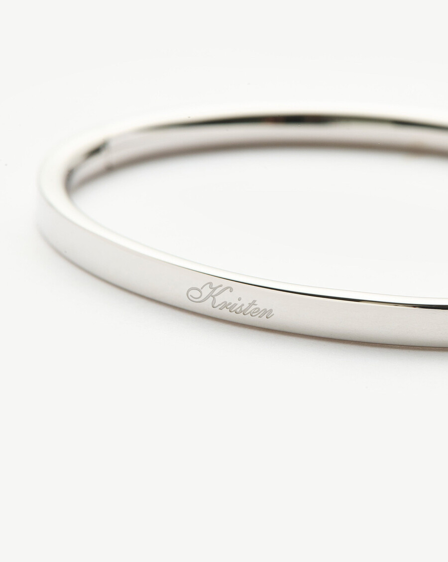 bracelet jonc classique à charnière - argent massif