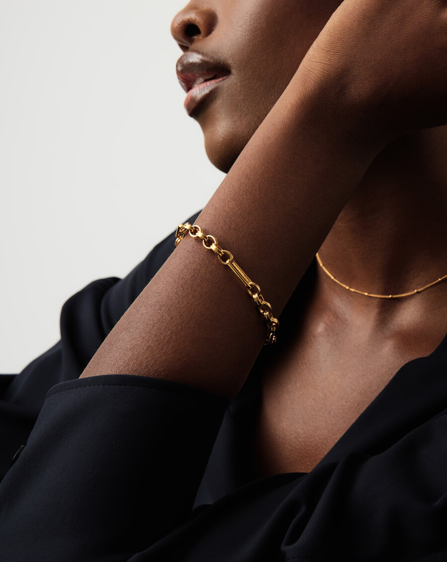 bracelet axiom chain - plaqué or 18 carats