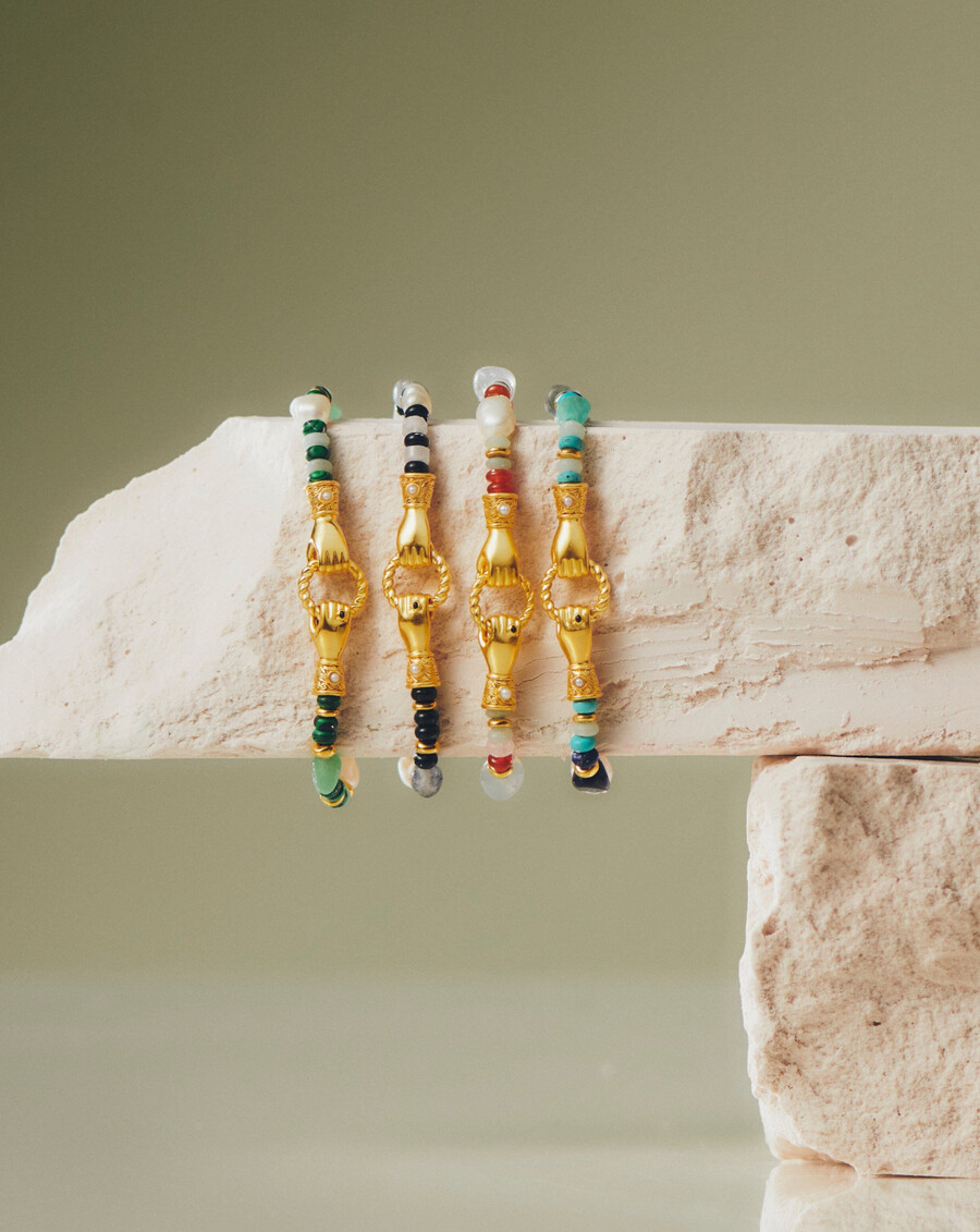 bracelet harris reed « in good hands » en perles et pierres précieuses - orvert