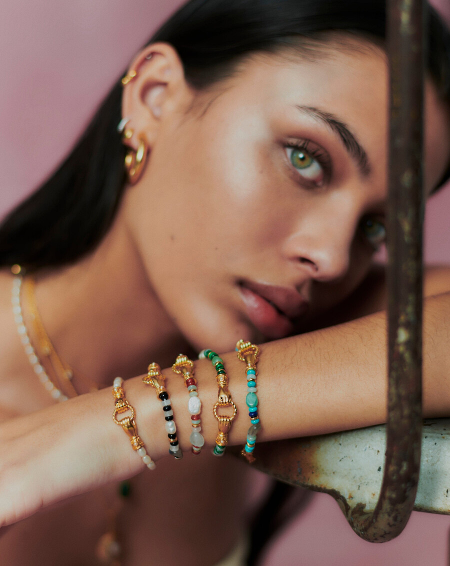 bracelet harris reed « in good hands » en perles et pierres précieuses - ornoir