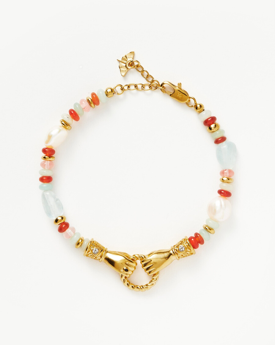 bracelet harris reed « in good hands » en perles et pierres précieuses - ormulticolore