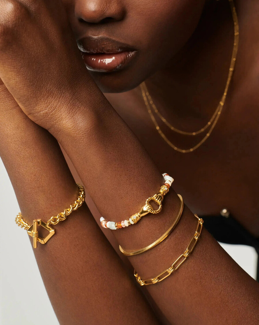 bracelet harris reed « in good hands » en perles et pierres précieuses - ormulticolore