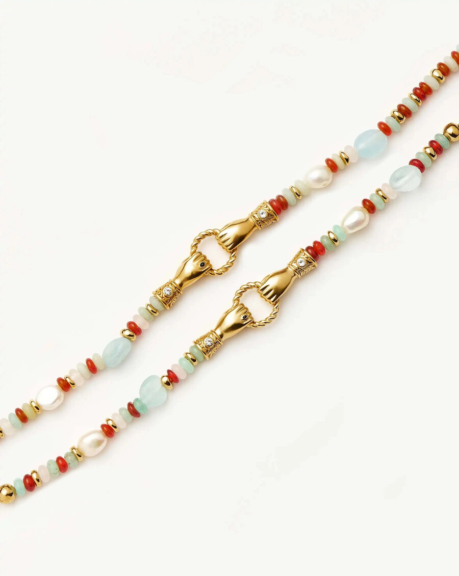 bracelet harris reed « in good hands » en perles et pierres précieuses - ormulticolore