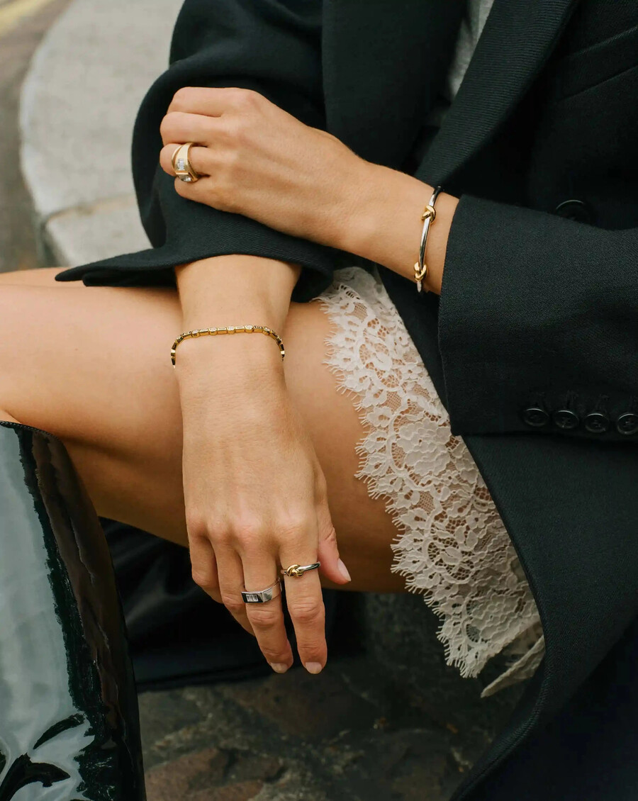 bracelet de tennis lucy williams - vermeil en or 18 carats