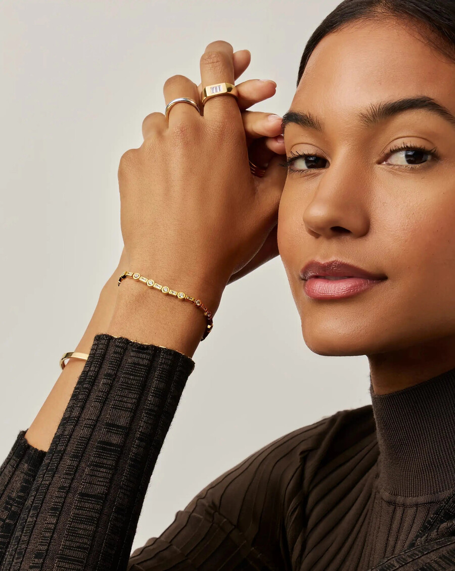 bracelet de tennis lucy williams - vermeil en or 18 carats