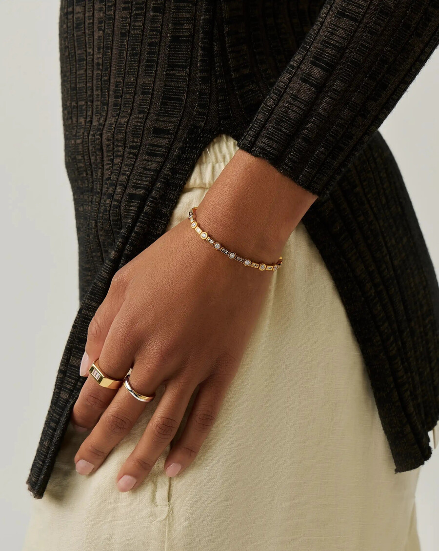 bracelet de tennis lucy williams - vermeil en or 18 carats