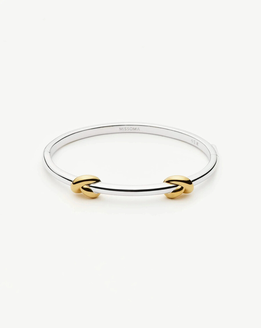 bracelet jonc articulé lucy williams à nœud - or et argent